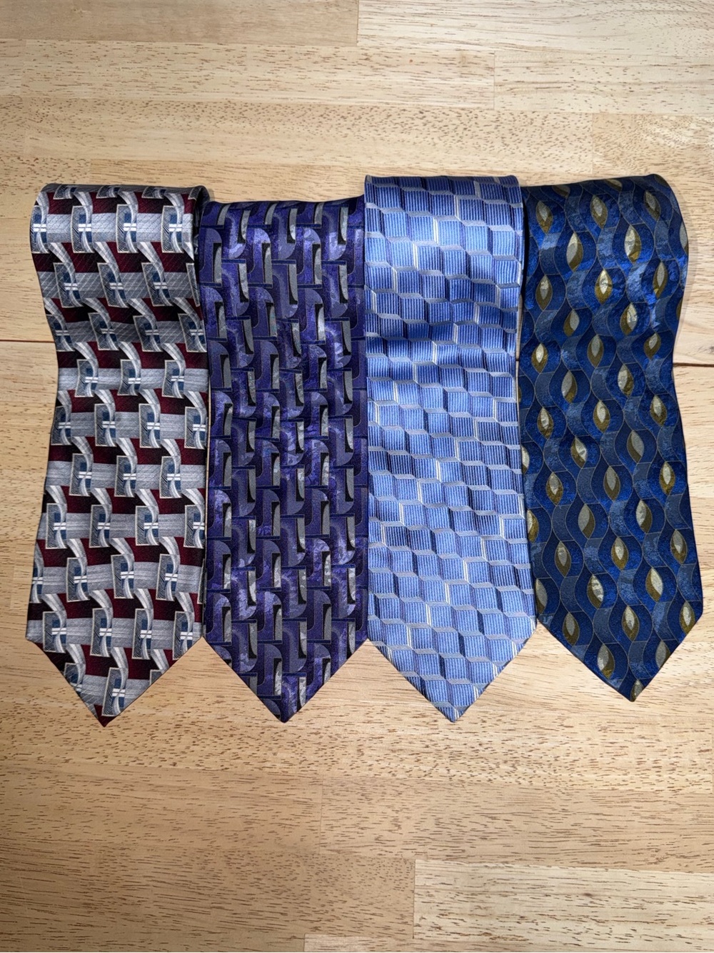 Emilio Romano NEW 100% Silk Necktie Lot Of 4 Handmade in Italy Mens Designer Tie